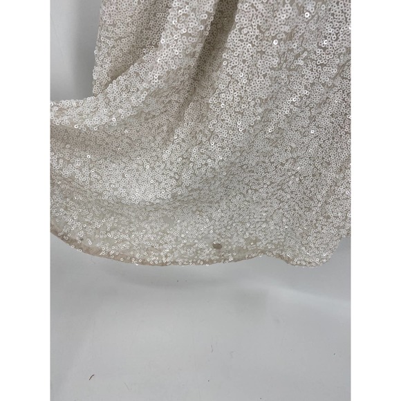 Badgley Mischka Sequined Draped Cowl Back Cap Sleeve Formal Maxi Gown Size 4 - Picture 6 of 8